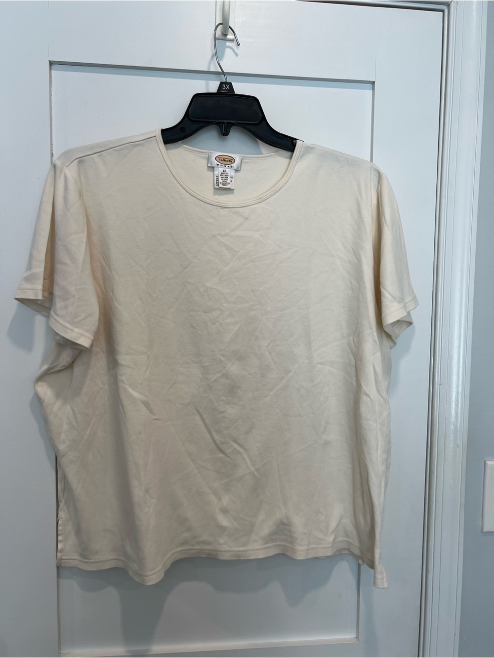 Talbots Cream Short Sleeve Crewneck Tee